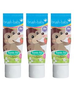 Buy Children's toothpaste for teething teeth, set of 3 pieces, without fluoride, for children under 2 years old, 50 ml (strawberry flavor) | Online Pharmacy | https://pharm-pills.com