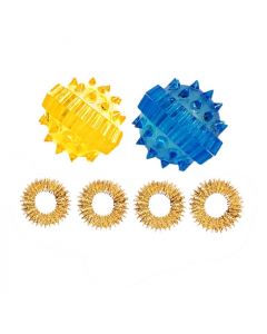 Buy Su-jock massage ball with spring rings, set of 2 pcs. ( yellow and blue) | Online Pharmacy | https://pharm-pills.com