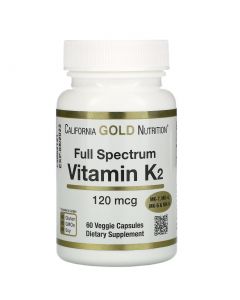 Buy California Gold Nutrition, Bone & Cardiovascular Supplement , vitamin K2 (in the form of MK-4, MK-6, MK-7, MK-9), 120 mcg, 60 vegetarian capsules | Online Pharmacy | https://pharm-pills.com