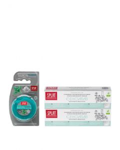 Buy Splat set for oral cavity care: Toothpaste Professional 'Sensitive', for sensitive teeth, 100 ml (2 pcs), 'Dental Floss' dental floss with silver and mint fibers | Online Pharmacy | https://pharm-pills.com