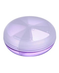 Buy Pill box / container for storing medicines, with a matte lid, 3 sections, rotates 360 degrees, diameter 7 cm, color: purple transparent | Online Pharmacy | https://pharm-pills.com