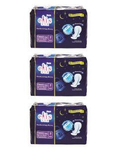 Buy Elis. Feminine hygiene pads Wide Block Happy Morning, night with wings (length - 36 cm), 7 pcs. per pack, 3 pcs, Set | Online Pharmacy | https://pharm-pills.com