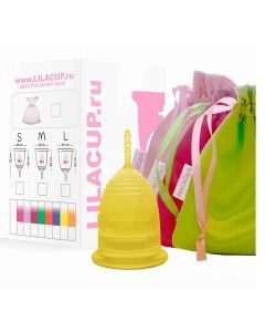 Buy Menstrual cup LilaCup BOX PLUS size M yellow | Online Pharmacy | https://pharm-pills.com