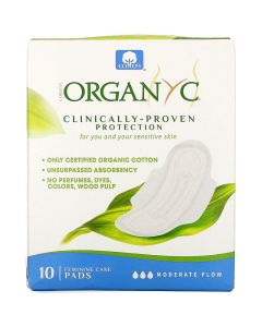 Buy Organyc, Organic Cotton Pads, Moderate Volume, 10 / Pack | Online Pharmacy | https://pharm-pills.com