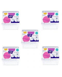 Buy Cotton buds 'Bella Cotton' 200 pcs / pack (in plastic square package), 5 packs | Online Pharmacy | https://pharm-pills.com