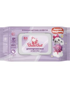 Buy 'Belle-Belle' wet wipes for children for hands and face with flap 3 packs 1 * 64 | Online Pharmacy | https://pharm-pills.com