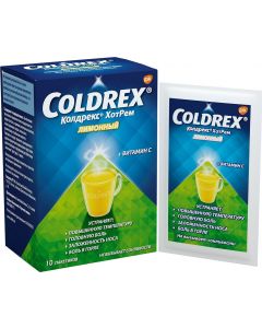 Buy Coldrex HotRem powder, for colds and flu, lemon flavor, 10 sachets | Online Pharmacy | https://pharm-pills.com