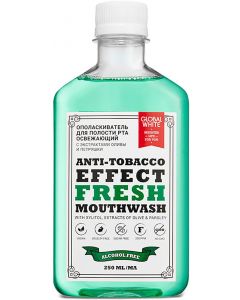 Buy Global White Mouthwash, refreshing, with olive and parsley extract, yellow, 250 ml | Online Pharmacy | https://pharm-pills.com