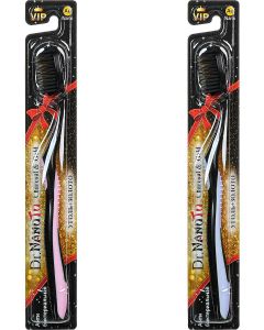 Buy Toothbrush Dr. NanoTo Charcoal & Gold with gold nanoparticles and charcoal (set of 2 pieces: pink and blue) (South Korea) | Online Pharmacy | https://pharm-pills.com