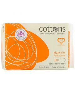 Buy Cottons, Winged Overnight Panty Liners, 100% Pure Cotton Cover, High Volume Stretch, Pack of 10 | Online Pharmacy | https://pharm-pills.com