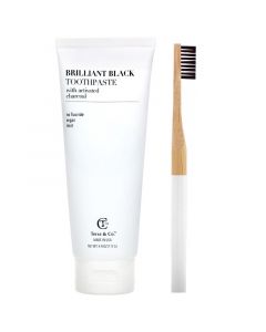 Buy Terra & Co., Brilliant Black, Toothpaste & Toothbrush Set, 1 Piece | Online Pharmacy | https://pharm-pills.com