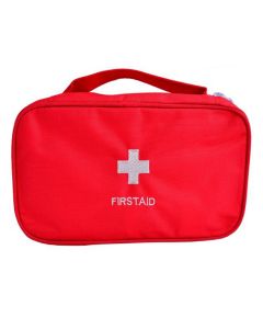 Buy First aid kit bag for home and travel, medicine bag with 3 compartments, soft case, red, 24x14x8cm | Online Pharmacy | https://pharm-pills.com