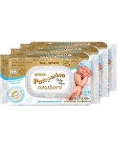 Buy Wet wipes for children Avangard Pamperino Newborn No. 56, for children, no perfume, with a plastic flap, 30424, 3 packs | Online Pharmacy | https://pharm-pills.com