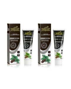 Buy Crimean Travnik Toothpaste Silver and charcoal, 100 ml х 2 pcs ., set | Online Pharmacy | https://pharm-pills.com