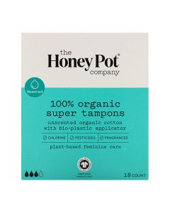 Buy The Honey Pot Company Swabs, 100% Organic, Super, 18 Pieces | Online Pharmacy | https://pharm-pills.com