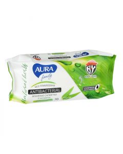 Buy Aura Wet Wipes, antibacterial, 70 pcs | Online Pharmacy | https://pharm-pills.com