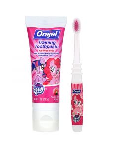 Buy Orajel, My Little Pony, Toothbrush and Toothpaste Set, Fluoride Free, Ages 3 Months to 4 Years, Fruit Flavor, 1 oz (28.3 g) | Online Pharmacy | https://pharm-pills.com