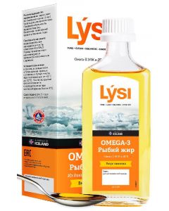 Buy Icelandic fish oil Lysi (Lysi) Omega-3 from wild fish with lemon flavor, 240 ml | Online Pharmacy | https://pharm-pills.com