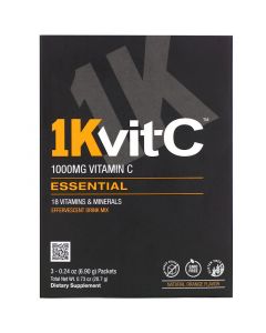 Buy 1Kvit C, Essential, vitamin C, 1000 mg, 30 sachets of 6.91 g each effervescent drink mix, natural orange flavor | Online Pharmacy | https://pharm-pills.com