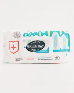 Buy GreenDay Antibacterial Antibacterial wet wipes, 60 pcs #  | Online Pharmacy | https://pharm-pills.com