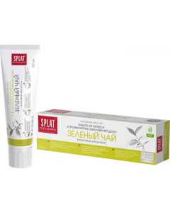 Buy Splat Green tea toothpaste, fluoride-free, gentle teeth whitening and protection against caries with green tea, sage and chamomile extracts, 100 ml | Online Pharmacy | https://pharm-pills.com