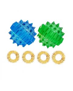 Buy Su-jock massage ball with spring rings, set of 2 pcs. (blue and green) | Online Pharmacy | https://pharm-pills.com