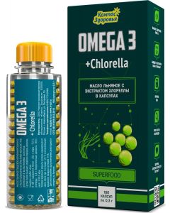 Buy Oil Compass of Health 'Chlorella' encapsulated 300 mg, 180 capsules, 54 g | Online Pharmacy | https://pharm-pills.com