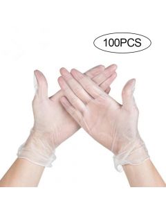 Buy 100pcs disposable transparent gloves without powder home cleaning hair protection labor PVC gloves oil resistant gloves | Online Pharmacy | https://pharm-pills.com