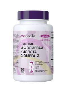 Buy Biotin and folic acid with Omega-3 55%, 30 capsules 1620 mg | Online Pharmacy | https://pharm-pills.com