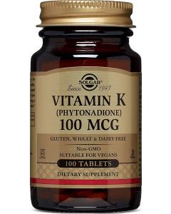 Buy Solgar, Vitamin K 'Vitamin K', 100 Tablets | Online Pharmacy | https://pharm-pills.com