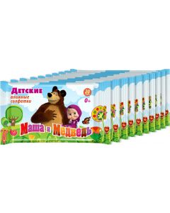 Buy Wet wipes for children Avangard Masha and the Bear # 20, for children, 10 packs | Online Pharmacy | https://pharm-pills.com