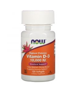 Buy Now Foods, Vitamin D3, 10,000 IU, 120 Softgels | Online Pharmacy | https://pharm-pills.com