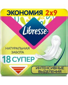 Buy Sanitary pads Libresse Natural Care Ultra Super, 18 pcs | Online Pharmacy | https://pharm-pills.com