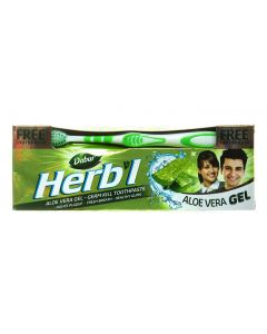 Buy Toothpaste Dabur Herb Aloe Vera with aloe extract, 150 g, with a toothbrush | Online Pharmacy | https://pharm-pills.com