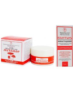 Buy Monastery fly agaric cream 'With sciatica' 50 ml. (warming) + Warming plaster. 2 pcs per pack. | Online Pharmacy | https://pharm-pills.com