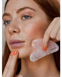 Buy Gua sha scraper for face massage from whole 100% rose quartz 'Heart' BLOOR | Online Pharmacy | https://pharm-pills.com