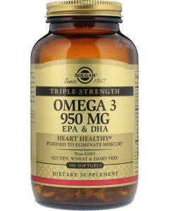 Buy Solgar, Omega 3' Omega-3 ', 950 mg, 100 capsules | Online Pharmacy | https://pharm-pills.com