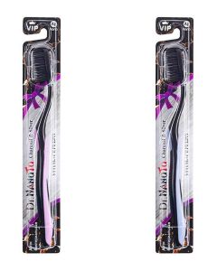 Buy Dr. NanoTo Charcoal & Silver Toothbrush with silver and charcoal nanoparticles (set of 2: pink and blue) (South Korea) | Online Pharmacy | https://pharm-pills.com