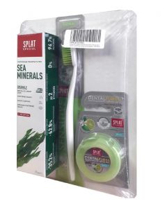 Buy Splat Oral care set: Sea Minerals toothpaste + bergamot and lime floss + brush for sensitive teeth | Online Pharmacy | https://pharm-pills.com