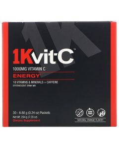 Buy 1KvitC, Energy, Vitamin C, 1000 mg, 30 sachets of 6.8 g each, effervescent drink mix, natural orange flavor | Online Pharmacy | https://pharm-pills.com