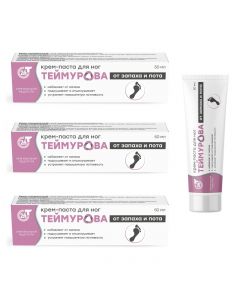 Buy Teymurov cream-paste for feet against odor and sweat 50 g (3 pcs) | Online Pharmacy | https://pharm-pills.com