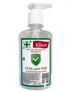 Buy KLIOS antibacterial hand gel with vitamin E (hand sanitizer, with a dispenser), 250 ml | Online Pharmacy | https://pharm-pills.com