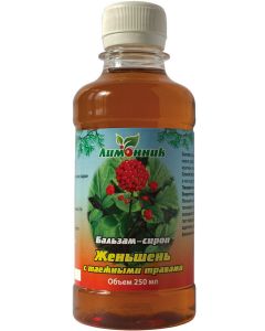 Buy NPK lemongrass. 'Balm-syrup Ginseng with taiga herbs' Adaptogen. Nervous system. General strengthening. 250 ml. | Online Pharmacy | https://pharm-pills.com