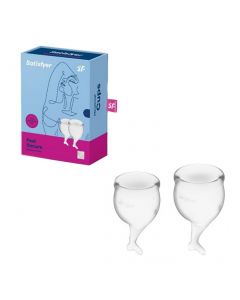 Buy Set of menstrual cups Satisfyer Feel secure transparent color | Online Pharmacy | https://pharm-pills.com