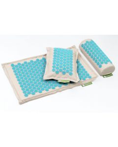 Buy Ecomat massage acupuncture mat and roller with lilies of the new generation, massager-applicator, turquoise | Online Pharmacy | https://pharm-pills.com