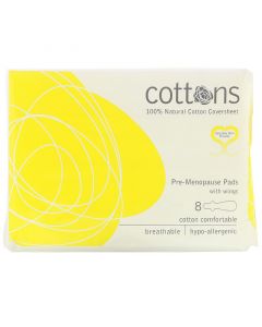 Buy Cottons, Pre-Menopause Panty Liners with 100% Pure Cover cotton, 8 per pack | Online Pharmacy | https://pharm-pills.com