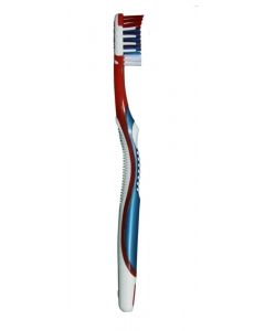 Buy Toothbrush SPLIT Silver ECO white-blue-red (nano-silver, tongue brush, three-component handle) | Online Pharmacy | https://pharm-pills.com