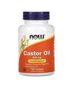 Buy Now Foods, Supplements Supports Healthy Digestive Function, Castor Oil, 650 mg, 120 Softgels  | Online Pharmacy | https://pharm-pills.com