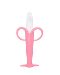 Buy Baby toothbrush teether silicone massager Banana pink | Online Pharmacy | https://pharm-pills.com