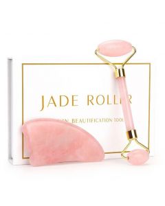 Buy Gift set: Roller and Guasha scraper made of rose quartz Massager for face | Online Pharmacy | https://pharm-pills.com